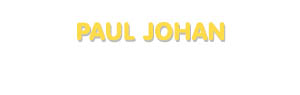 Der Vorname Paul Johan
